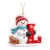 Christmas Snowman Letter 2D Acrylic Hanging Ornament for Holiday Tree Decor