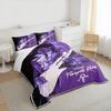 Prince Purple Rain Purple Variant Bedding Set, Deep Purple, Prince With White Guitar in Rain, Love Symbol, Pop Legend Design