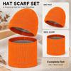 Stretch Knitted Winter Hat Solid Color Pullover Hat Neck Warmer  Outdoor Cycling Skiing