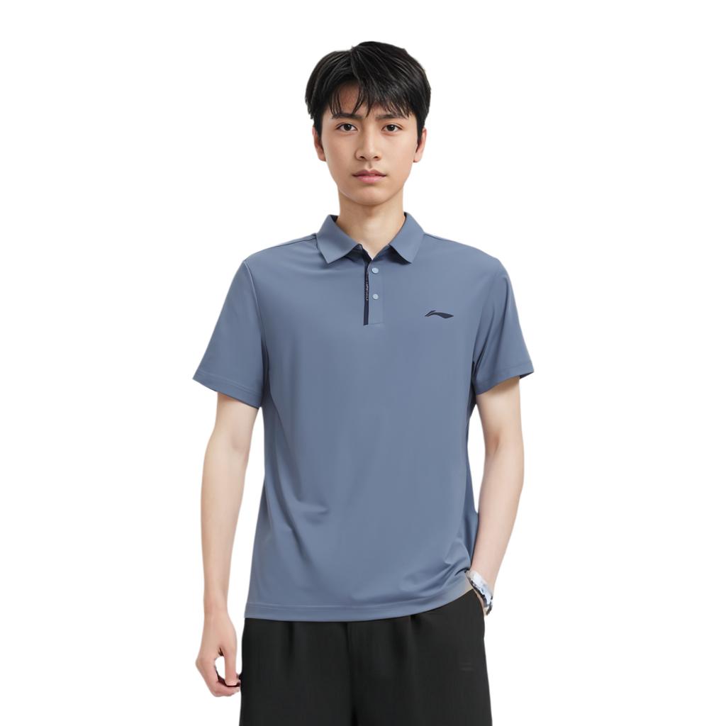 Li Ning Fitness Series Polo Shirt Men's Dusty Blue APLU119-3