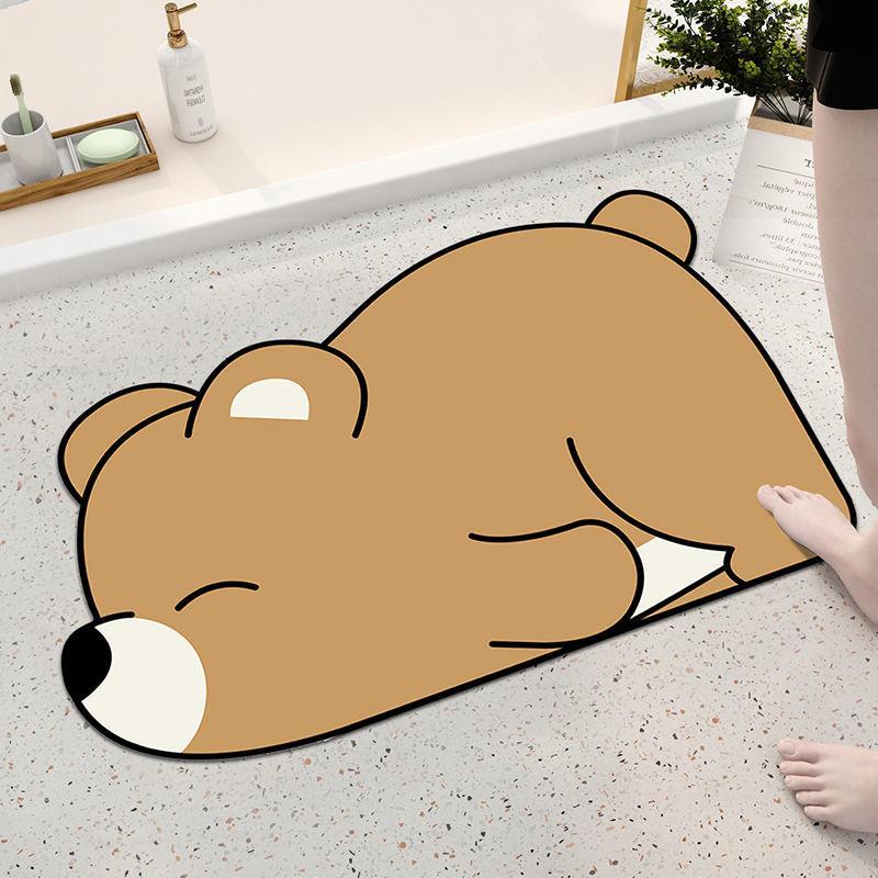 Bathroom Floor Mat Absorbent Non-slip Quick Drying Diatom Mud Cushioned Foot Mat Resistant To Dirty Household Toilet Toilet Door