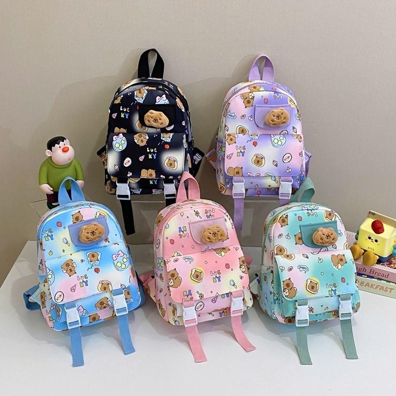 Stylish Capybara School Backpack For Kids Featuring Unique Animal Patterns And Colors