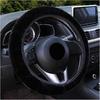 Augeny Fuzzy Car Steering Wheel Cover, Anti-Slip Soft Plush Steering Wheel Protector, 15 Inch Elastic Wheel Covers, Universal Vehicle Interior Winter