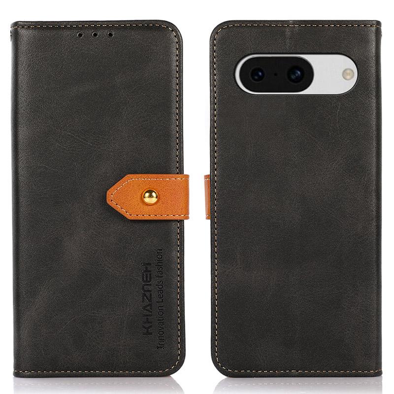 KHAZNEH For Google Pixel 8a Case Wallet Leather Cowhide Texture Phone Cover