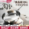 316 Edelstahl Bratpfanne Antihaft Flache Pfanne Herdplatte Kochen Verdickte Basis Glasdeckel Optional