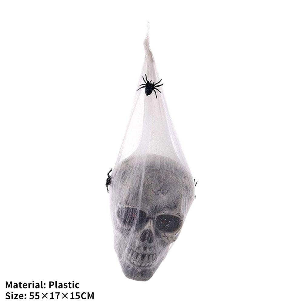 Halloween Hanging Ghost Skull Glowing Eyes Terror Skull Ghost House Head Skeleton Props 2026 Halloween Decoration