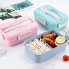 Picnic Bento 3-compartment Meal Storage Lunch Box With Cutlery  For Kids Adult