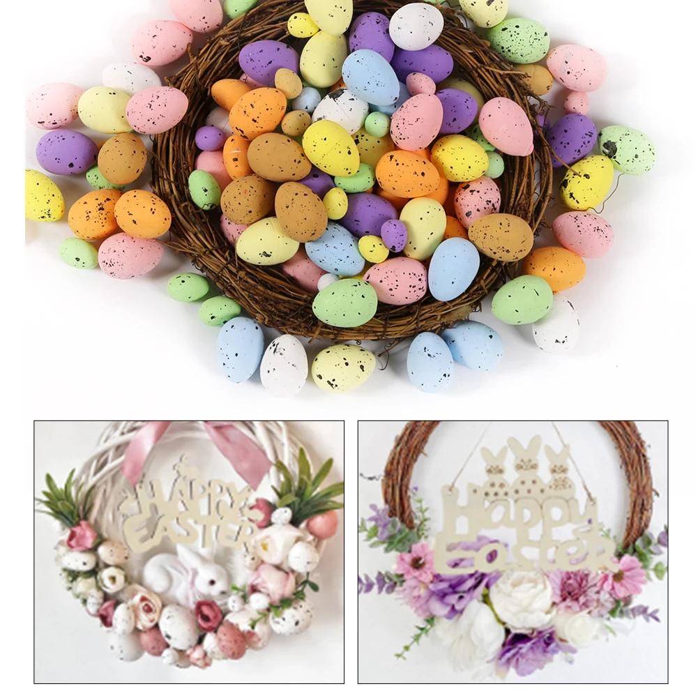 100pcs Colorful Mini Foam Easter Eggs Fake Bird Eggs DIY Happy Easter Decoration 2026 Home Party Decor Kids Gifts Favor