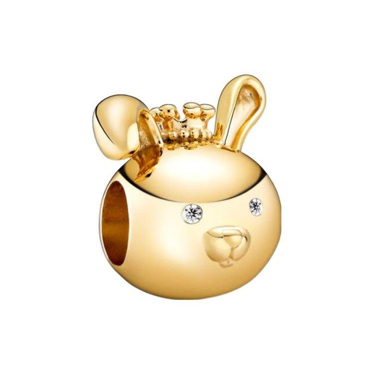 Pandora Exquisite Shiny Little Rabbit Charm Women Charm Gold 768585C01 Gold,F