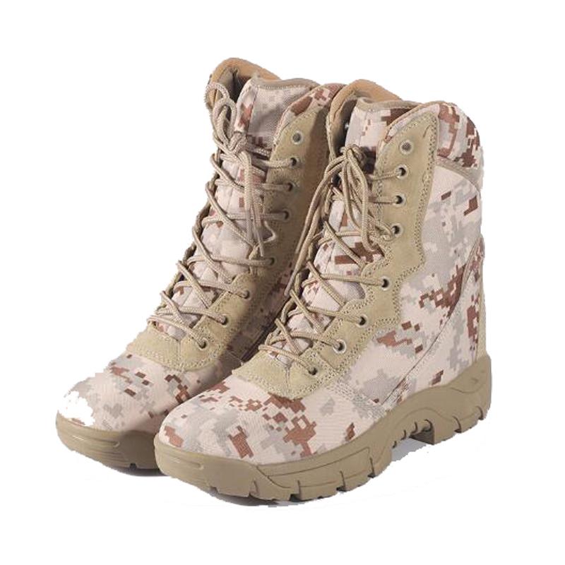

Camouflage Men Boots Desert Tactical Military Boots Autumn Winter Special Force Army Ankle Boots Men M681 46