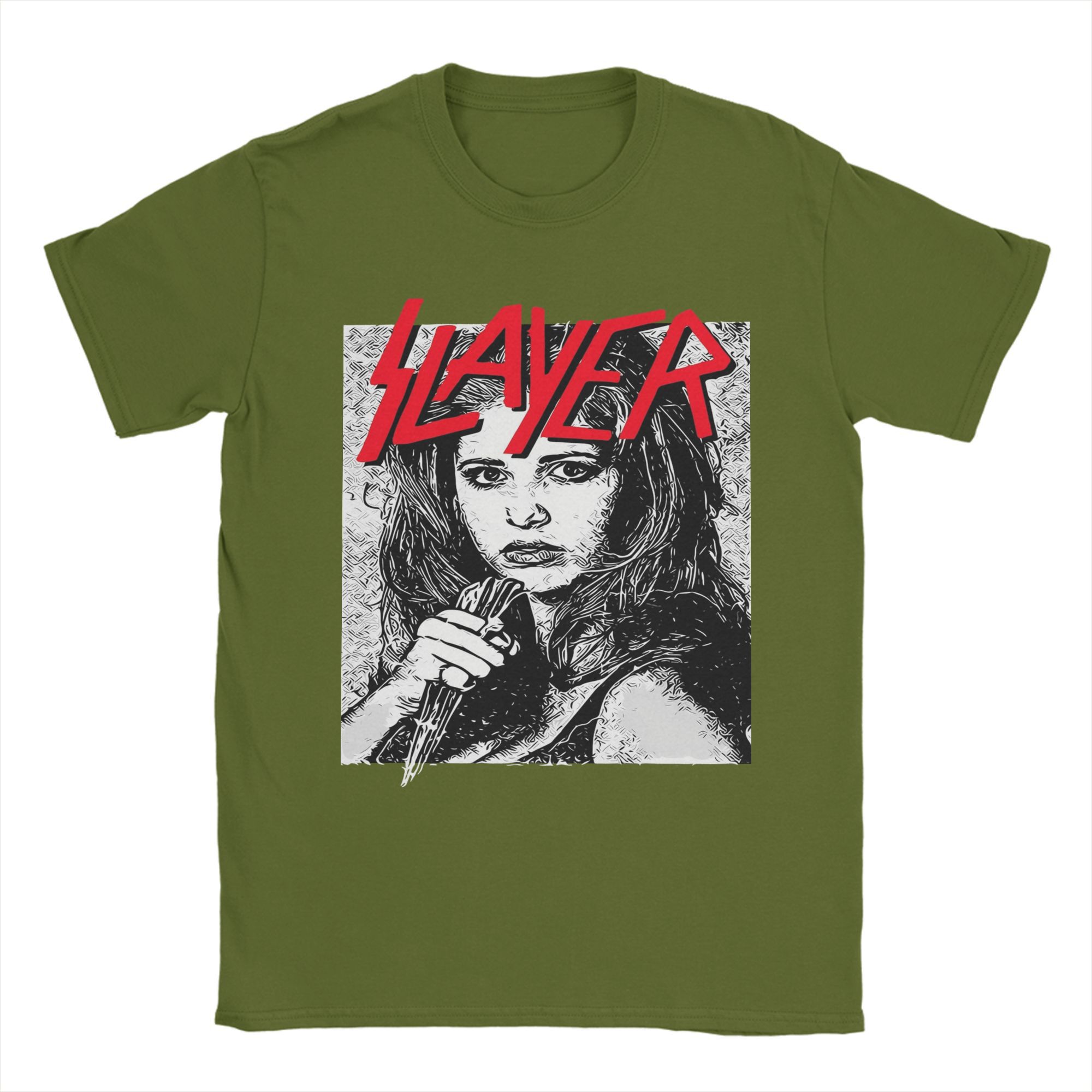 Buffy the Vampires Slayer T-Shirts Herren 100% Baumwolle Freizeit T-Shirts Rundhals T-Shirt Kurzarm Kleidung Geschenkidee S