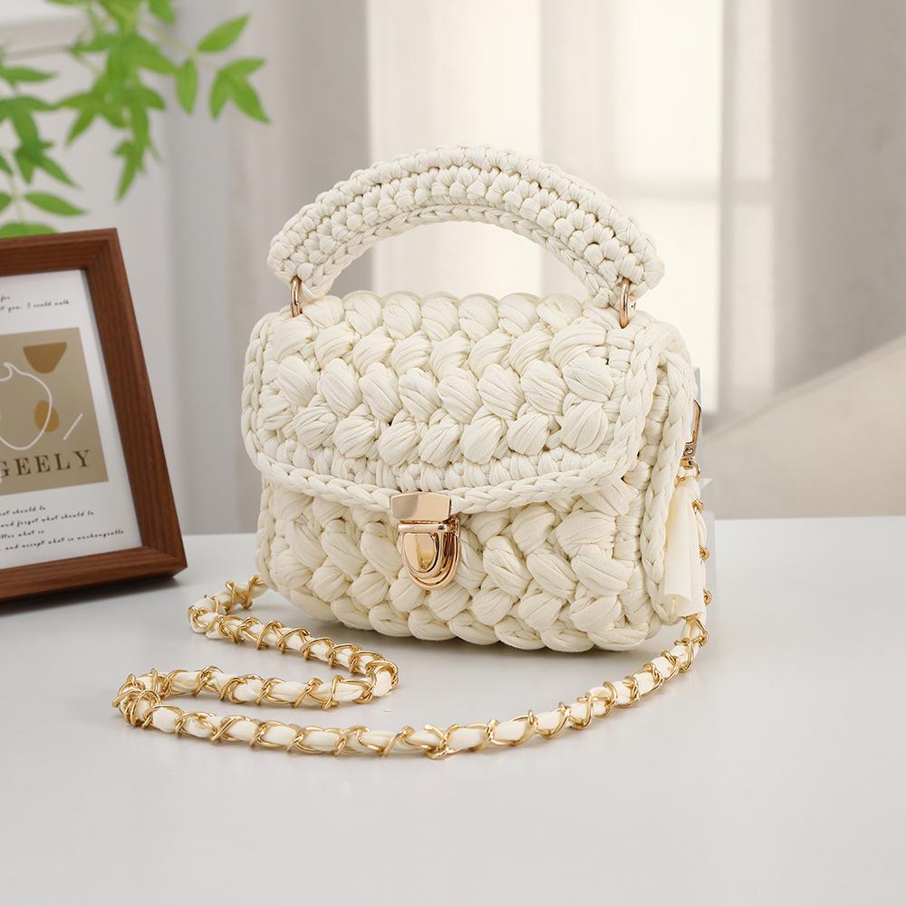 Hyuna Fashionable Korean-Japanese Crochet Chain Crossbody Bag - Versatile Handmade Colorful Bag
