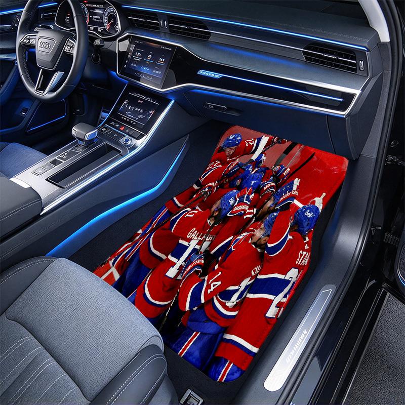 Montreal Canadiens pattern Black Car Floor Mats Full Coverage All-Season Car Mats, XPE Non-Slip And Wear-Resistant Mats Suitable for SUV Interiors, T