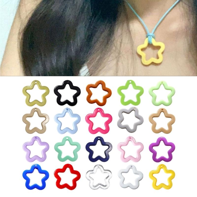 Colorful Star Pendants DIY Necklace Bracelet Earrings Setting Pendant for Jewelry Making Findings Vanlentines Gift
