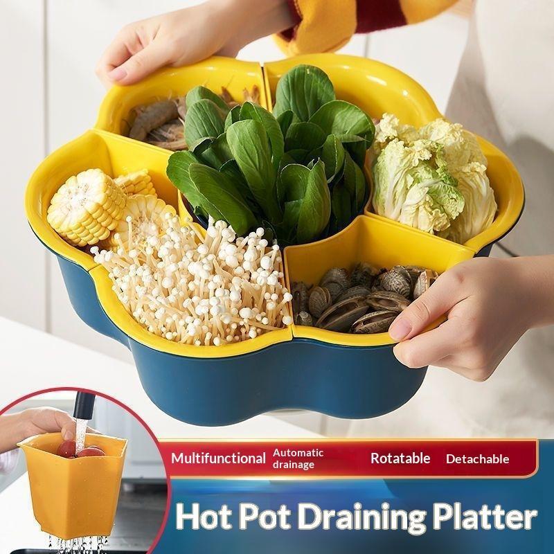 Multifunctional  Pot Serving Tray With Detachable Grids For Home  Pot Gatherings Kitchen Food Prep