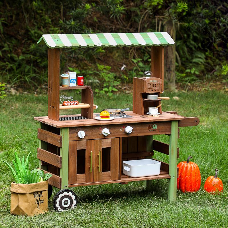 Children s Wooden Kitchen Playset: Outdoor Multi-functional Cookware & Stove Trolley for 3-6 Years - Educational Toy House China