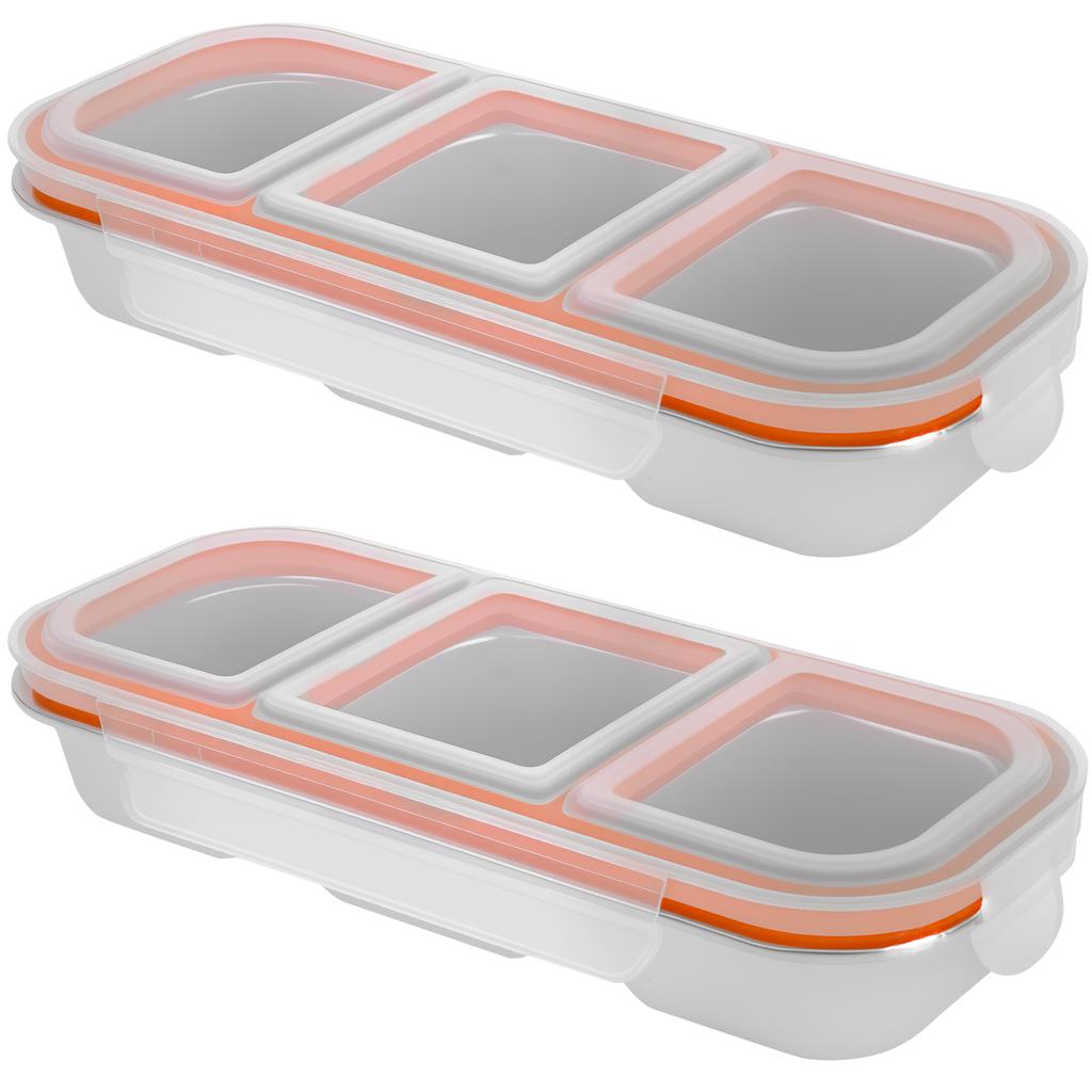 Bento Boxes 304 Stainless Steel Fresh-keeping Box Sealed Leak Proof Lunch Box with Lid Food Container Refrigerated Storage Boxes