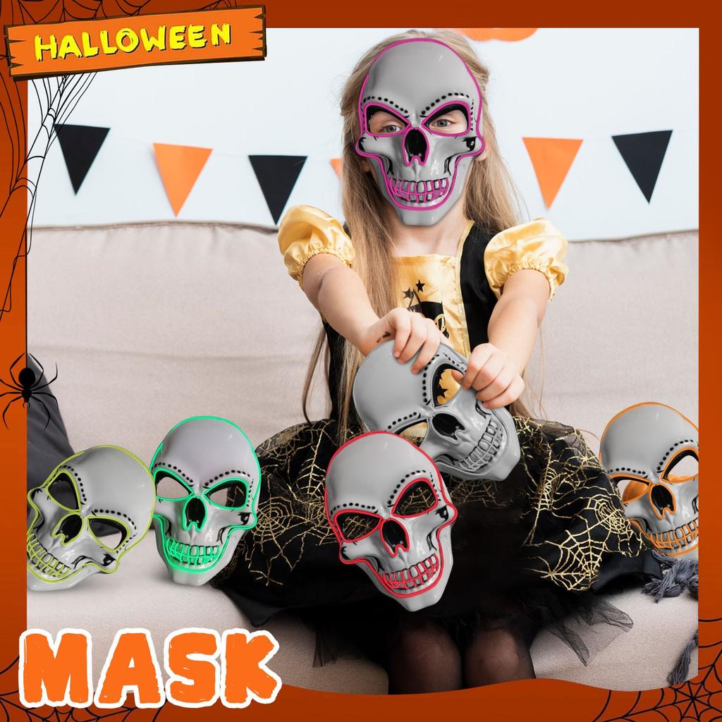 PVC Whites Skulls Mask Led Mask Halloween Luminous Mask Holiday Party Luminous Cold Light Masks