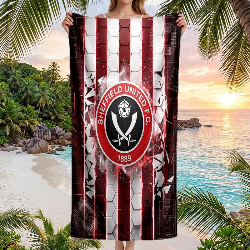 Asciugamano da Spiaggia Sheffield United Football Morbido Microfibra Asciugamano Estivo Asciugatura Rapida Assorbente per Spiaggia Piscina Viaggio