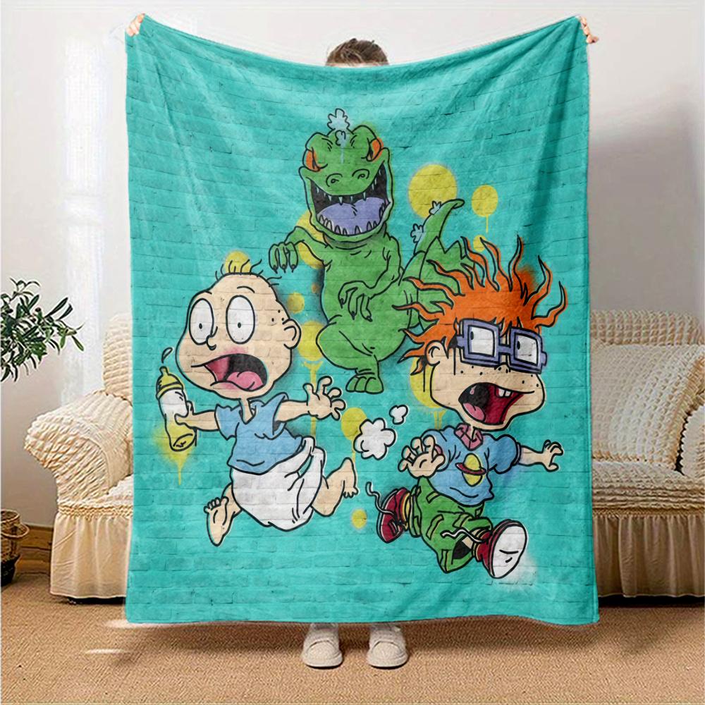Rugrats Flannel Blanket, High quality Comfortable for All Seasons, Home Decor, Warmth and Comfort