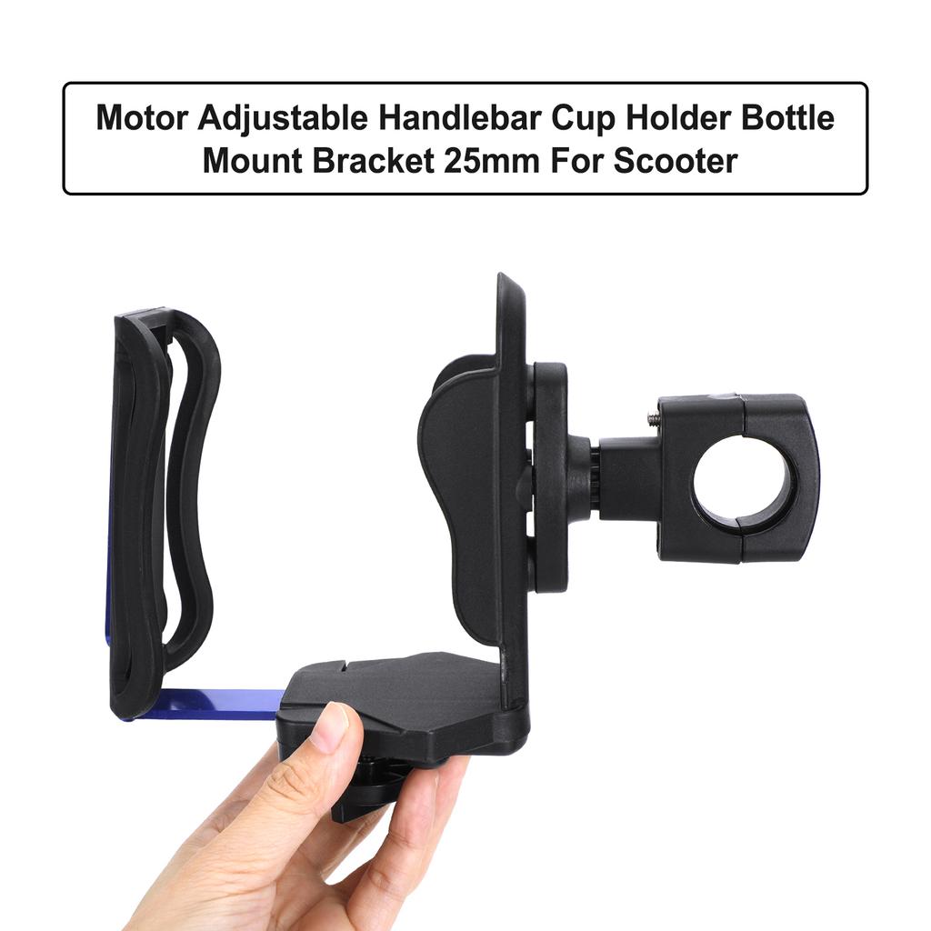 Motor Adjustable Handlebar Cup Holder Bottle Mount Bracket 25Mm Blue For Scooter