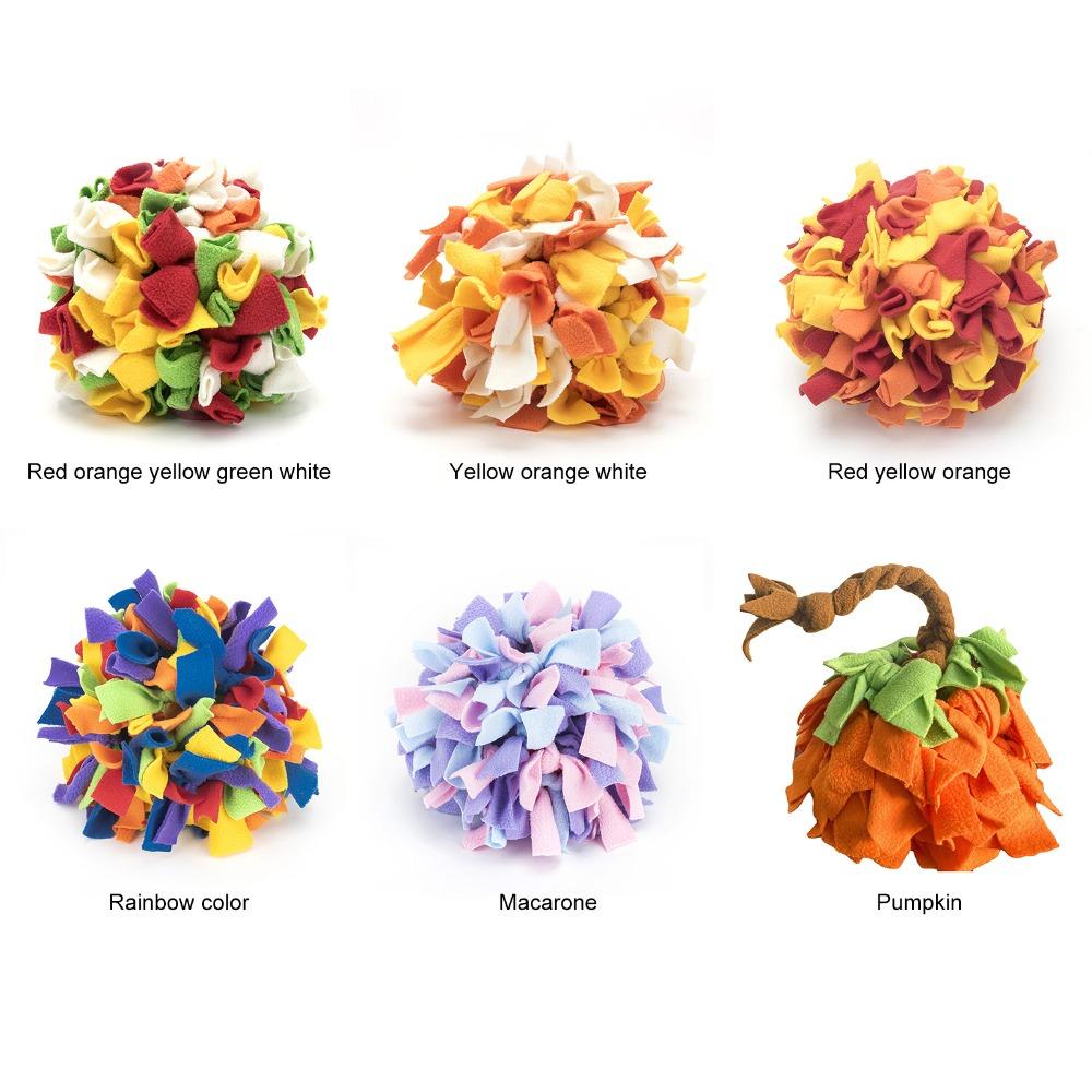 Round Shape Food Hiding Toy Rainbow Color Pet Chew Ball Washable Dog Enrichment Toy Brain Training
