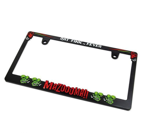 Set of 2: New Standard Rat Fink 3D Face Logo License Plate Frames (MG062BKRF)