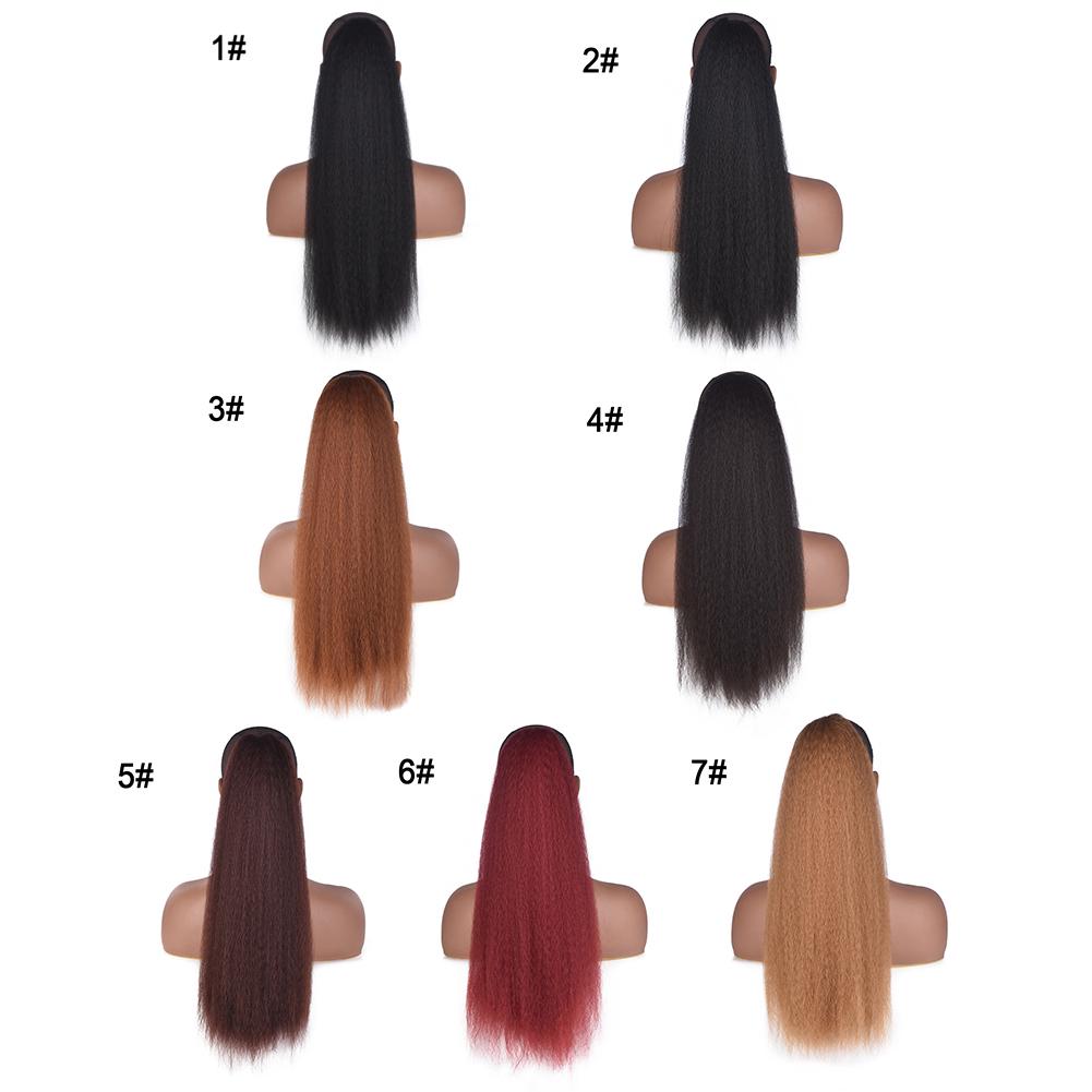 

Синтетична африканська перука, подовжена хвостиком, на шнурках для краси 2