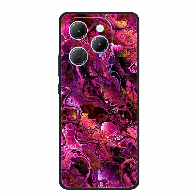 For Infinix Hot 40 Pro Case Hot40 Pro Black Silicone Soft Phone Case For Infinix Hot 40 Pro Back Cover Case 6.78" Cute Cartoon
