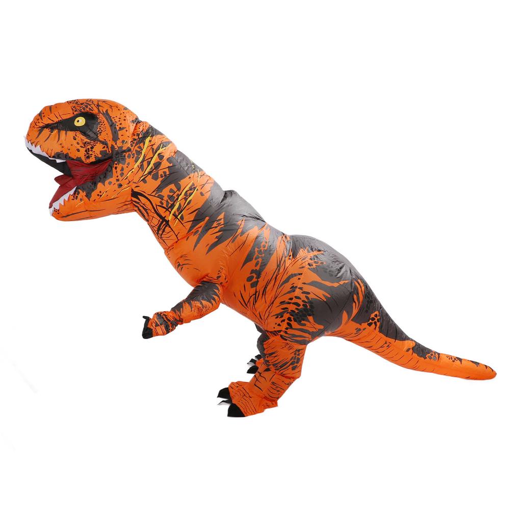 Nafukovací kostým dinosaura T Rex Nafukovací dinosaurus Kostým na foukání pro Cosplay Párty Svatby Velikonoce Vánoce Oranžová Styl pro dospělé 150‑190cm