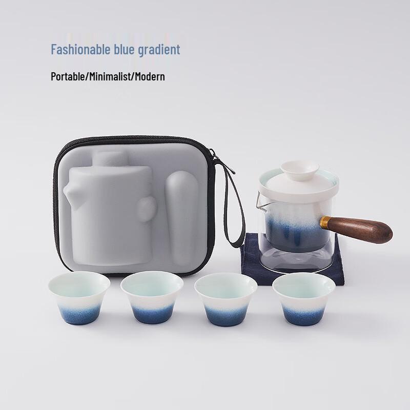 

Portable Wooden Handle Travel Tea Set