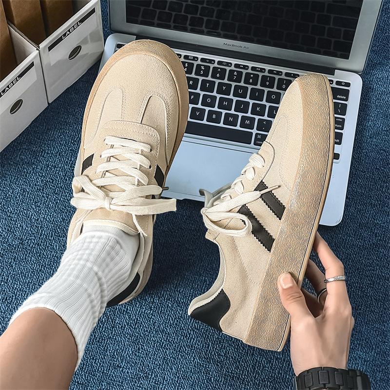 

Canvas shoes boys Korean version versatile low-top student board shoes men s autumn sports breathable casual men s trendy shoes 7969 44 бежевий