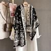 New Retro Atmosphere Butterfly Jacquard Scarf Women's Autumn and Winter Thickened Outer Warm Office Shawl