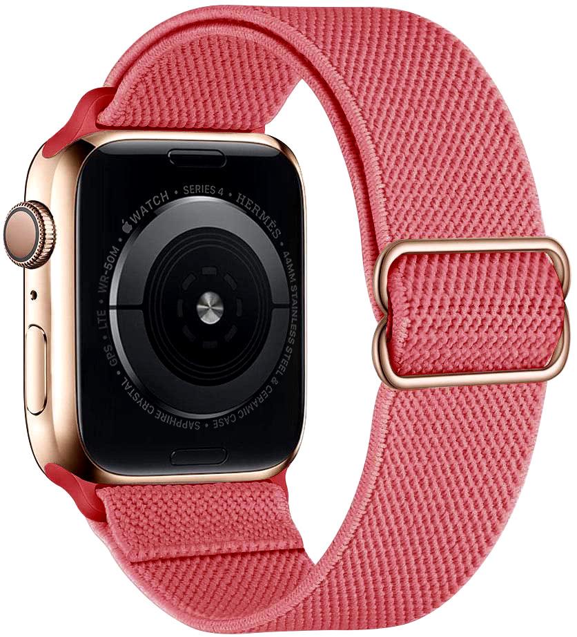 Adjustable Apple Watch Strap with Japanese Buckle - Single Loop Woven Elastic Nylon Compatible with iWatch