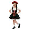 Girls Traditional Festival Dress Costume Kids Bavarian Style Party Outfit with Puff Sleeves and Apron for Celebrations and Events