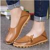 Women Flats Genuine Leather Fashion Walking Women Shoe Moccasins Ballet Flats Oxford Nurse Shoes Black Plus Size Ladies Shoes