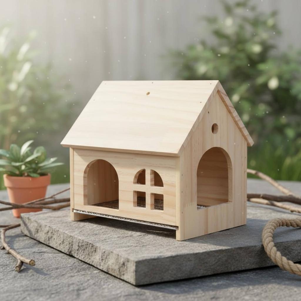 Parrot Breeding Box Ventilated Design Wooden Avian Home Box Fir Wood Avian Shelter Pull-Removable Tray Pet Supplies