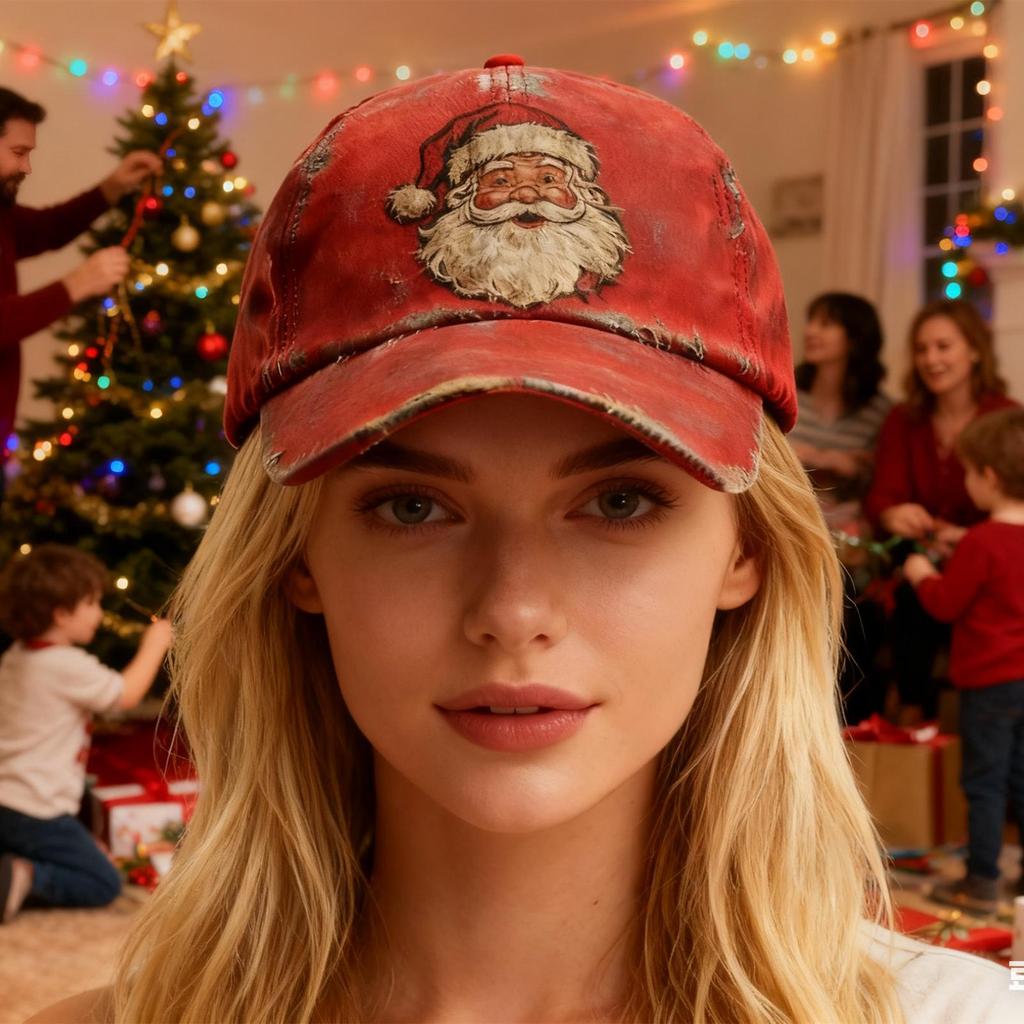 Vintage Novelty Adjustable Hat for Men Casual Party Decoration Christmas Santa Baseball Cap Funny Gift Holiday Celebration