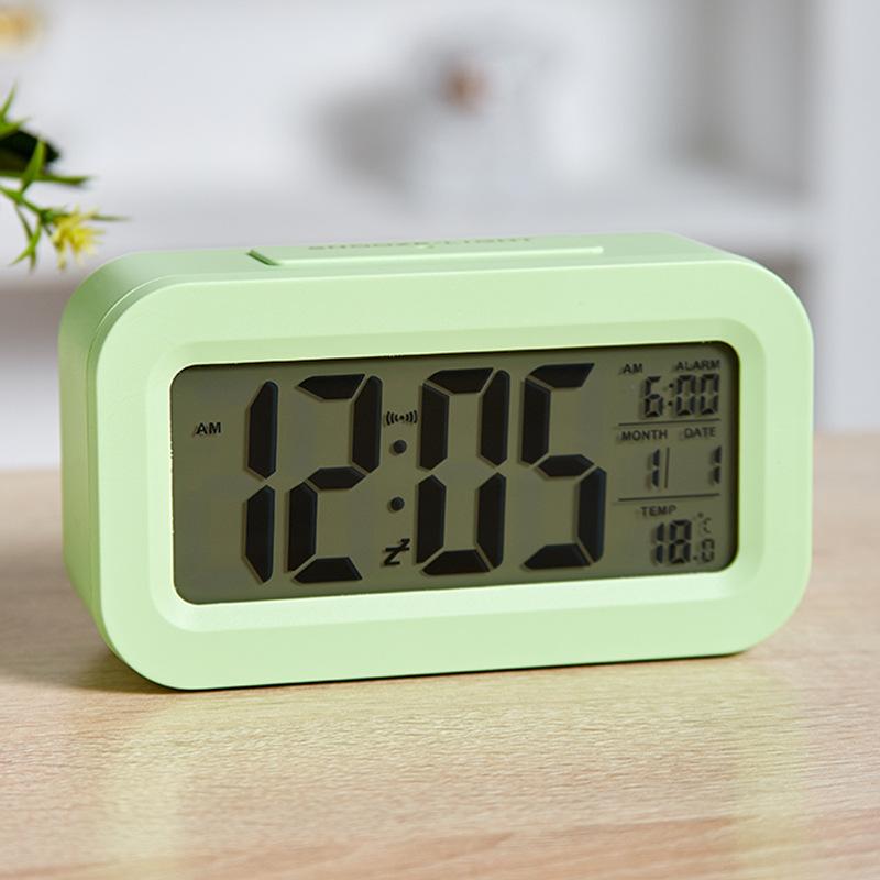 Temperature Version Smart Clock Silent Clock Electronic Clock, Multi-function LCD Light-sensitive Alarm Clock Sleepy Student Clock
