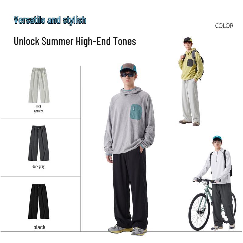 Jeanswest Men's Summer Loose Straight-Leg Pants