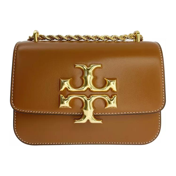

Tory Burch Eleanor Double T Large Logo Drawstring Chain Matte Leather Small Square Crossbody Shoulder Bag Women bags Bourbon-Whiskey 73589-201 Bourbon Whiskey Color