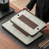 Retro Dunhuang Imitation Black Stone Tea Tray Rectangular Dry Bubble Table Household Tea Accessories Tray Drain Tray