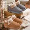 Pantufas de Algodão para Aquecer os Pés para Casais, Pantufas Antiderrapantes de Sola Grossa, Pantufas de Algodão Grossas para Outono e Inverno, Saco e Sapatos de Algodão Plush