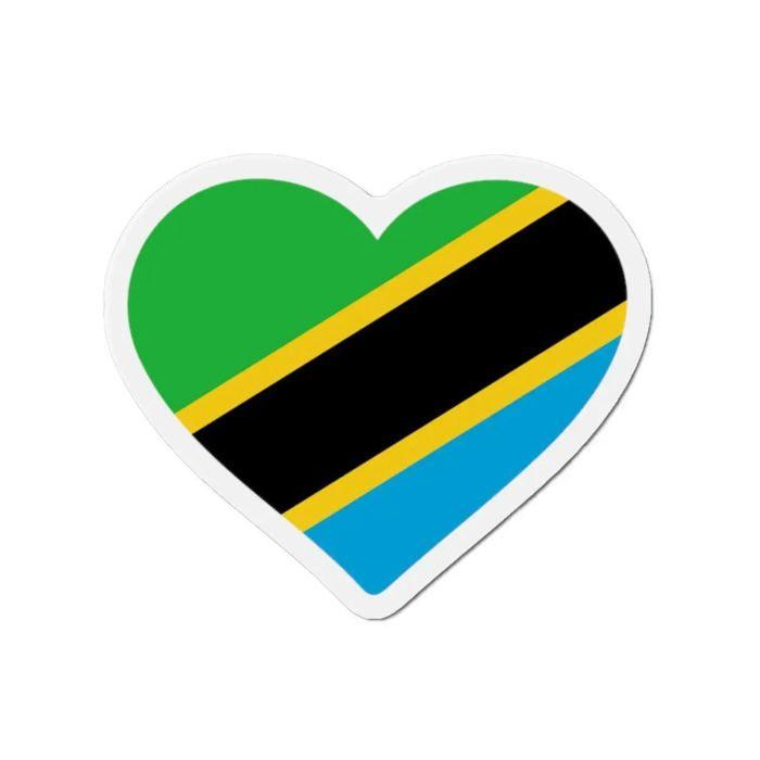 Aimant Coeur Drapeau Tanzanie - Multicolore - 9 Cm - 50 Pièces - Résine Synthétique - Mixte