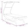 Sun Lounger with Canopy 100 x 190 x 134 cm Solid Bentwood Cream