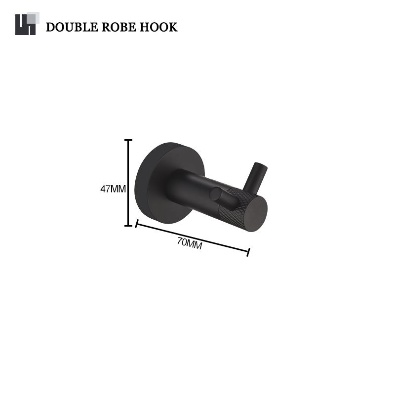 Matte Black Bathroom Accessories Knurled  Towel Bar Bath Robe Hook  Bathroom Hardware Set Shelf for Towels Paper Tissue Hol