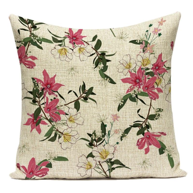 Vintage Floral Bee Decorative Cushion Covers Nordic Home Decor Sofa Chair Living Room Cushions Custom Throw Pillow Covers