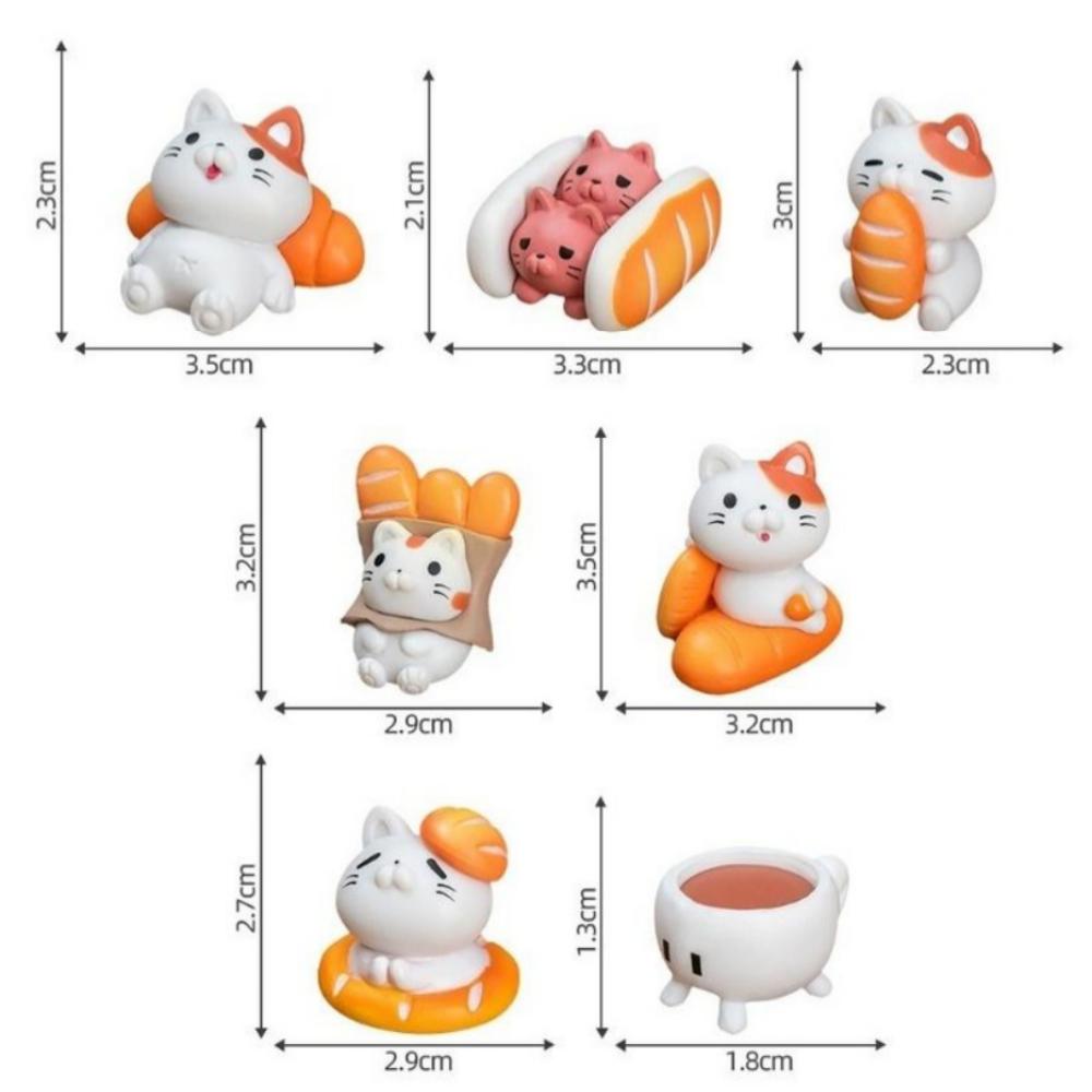 Miniature Bakery Cat Decoration Set of 7 All