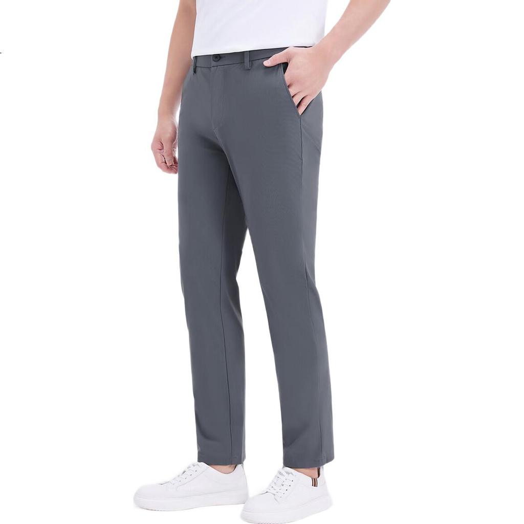 Laxdn [Four-Way Stretch] Spring And Summer Men's Casual Pants, Skin-Friendly Simple Breathable Casual Trousers for Men, Dark Black, Size 31