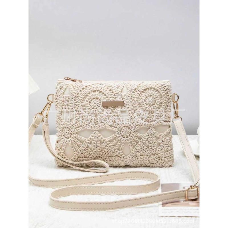 New Trend Hollow Flower Hand Bag Shoulder Crossbody Casual Small Square Bag Light Luxury Daily Matching